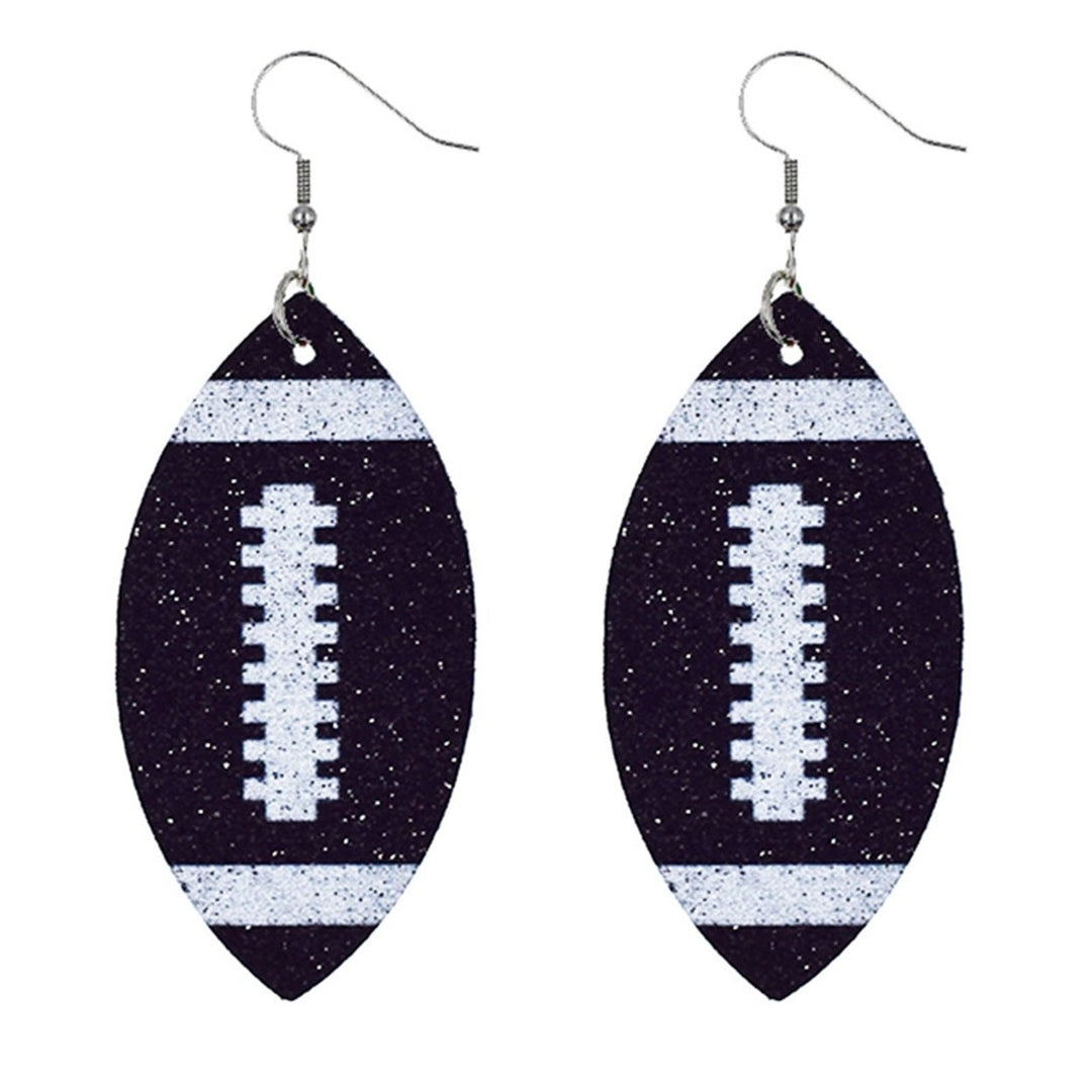 Women Dangle Earrings Football Shape Glitter Jewelry Shiny Bright Color Hook Earrings for Daily Wear Image 2