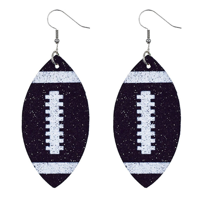 Women Dangle Earrings Football Shape Glitter Jewelry Shiny Bright Color Hook Earrings for Daily Wear Image 2