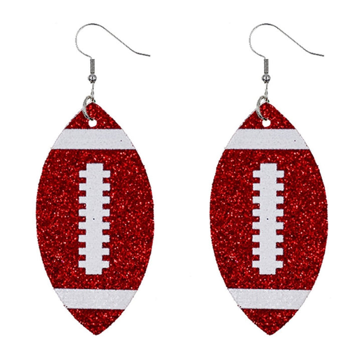 Women Dangle Earrings Football Shape Glitter Jewelry Shiny Bright Color Hook Earrings for Daily Wear Image 3