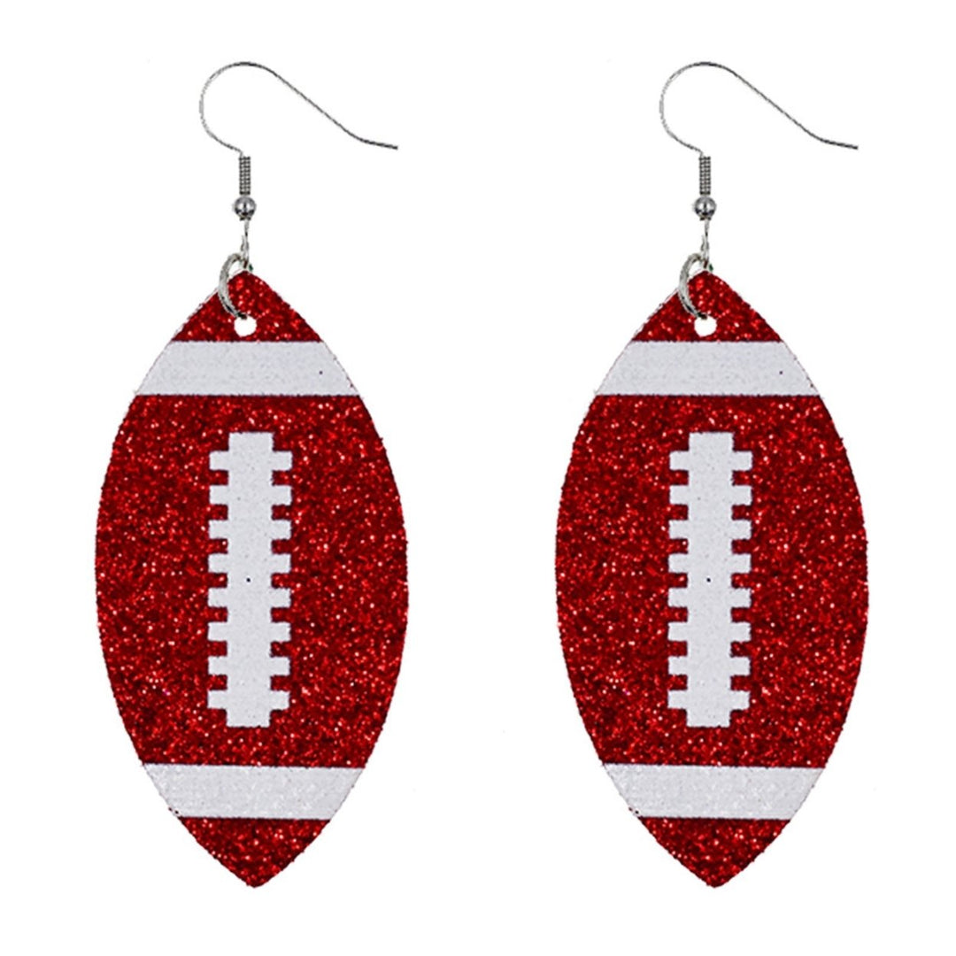 Women Dangle Earrings Football Shape Glitter Jewelry Shiny Bright Color Hook Earrings for Daily Wear Image 1