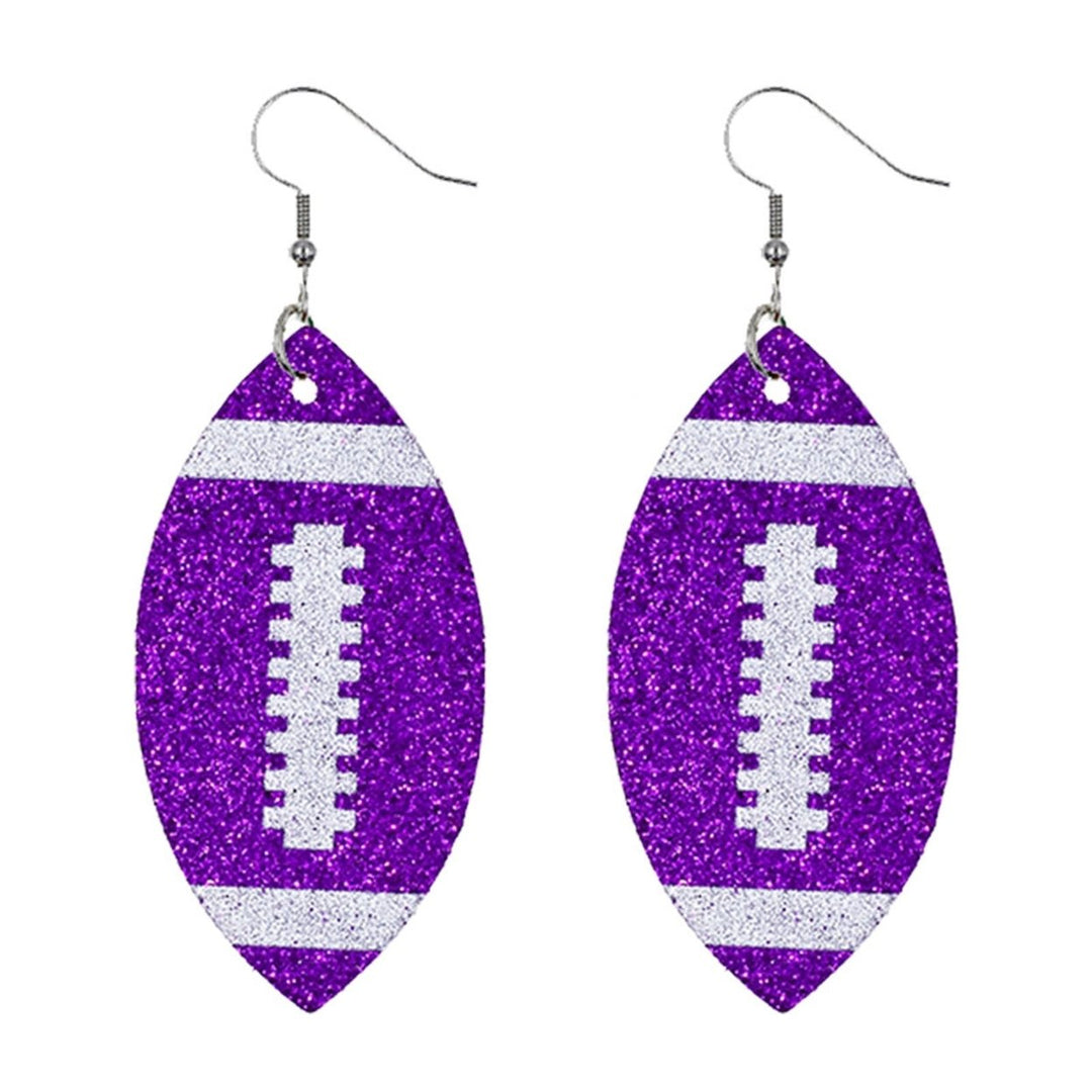 Women Dangle Earrings Football Shape Glitter Jewelry Shiny Bright Color Hook Earrings for Daily Wear Image 4