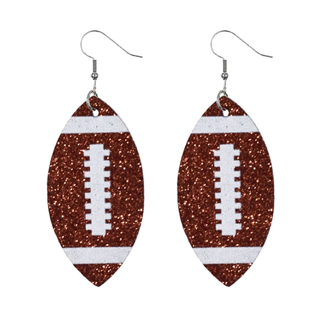 Women Dangle Earrings Football Shape Glitter Jewelry Shiny Bright Color Hook Earrings for Daily Wear Image 7