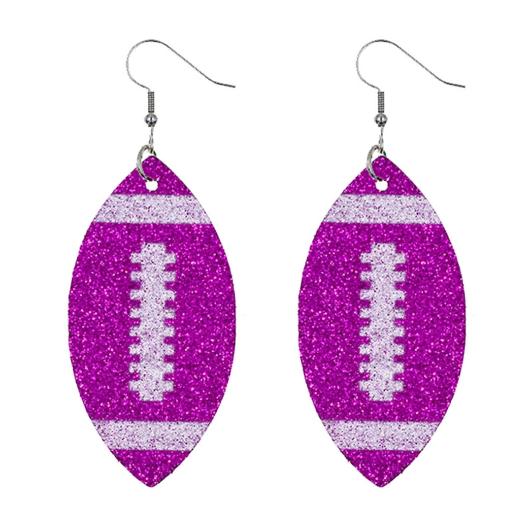 Women Dangle Earrings Football Shape Glitter Jewelry Shiny Bright Color Hook Earrings for Daily Wear Image 8