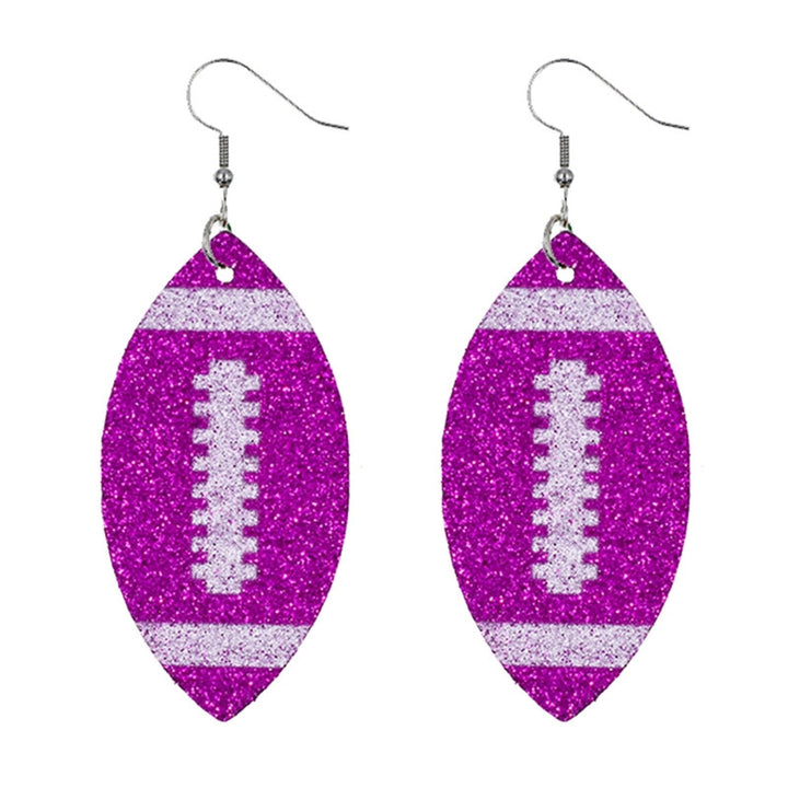 Women Dangle Earrings Football Shape Glitter Jewelry Shiny Bright Color Hook Earrings for Daily Wear Image 8