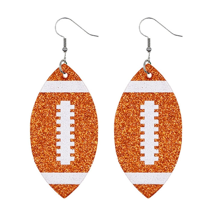 Women Dangle Earrings Football Shape Glitter Jewelry Shiny Bright Color Hook Earrings for Daily Wear Image 9