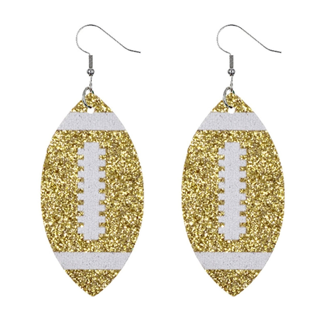 Women Dangle Earrings Football Shape Glitter Jewelry Shiny Bright Color Hook Earrings for Daily Wear Image 10