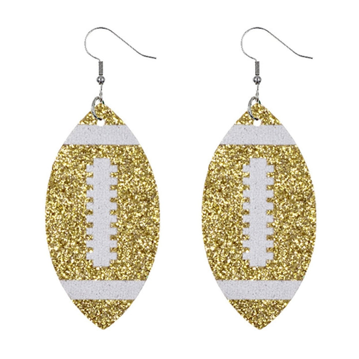 Women Dangle Earrings Football Shape Glitter Jewelry Shiny Bright Color Hook Earrings for Daily Wear Image 1