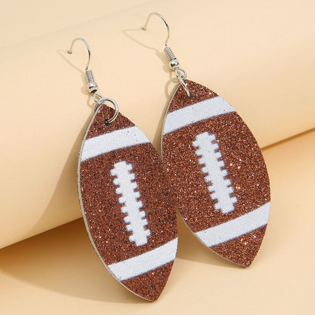 Women Dangle Earrings Football Shape Glitter Jewelry Shiny Bright Color Hook Earrings for Daily Wear Image 11