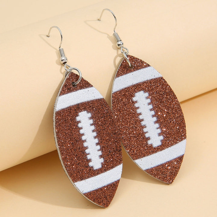 Women Dangle Earrings Football Shape Glitter Jewelry Shiny Bright Color Hook Earrings for Daily Wear Image 11