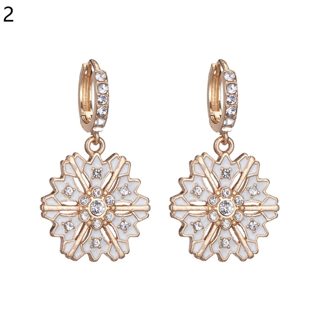1 Pair Christmas Earrings Snowflake Cute Women Cartoon Crutch Pendant Dangle Earrings for Party Image 3