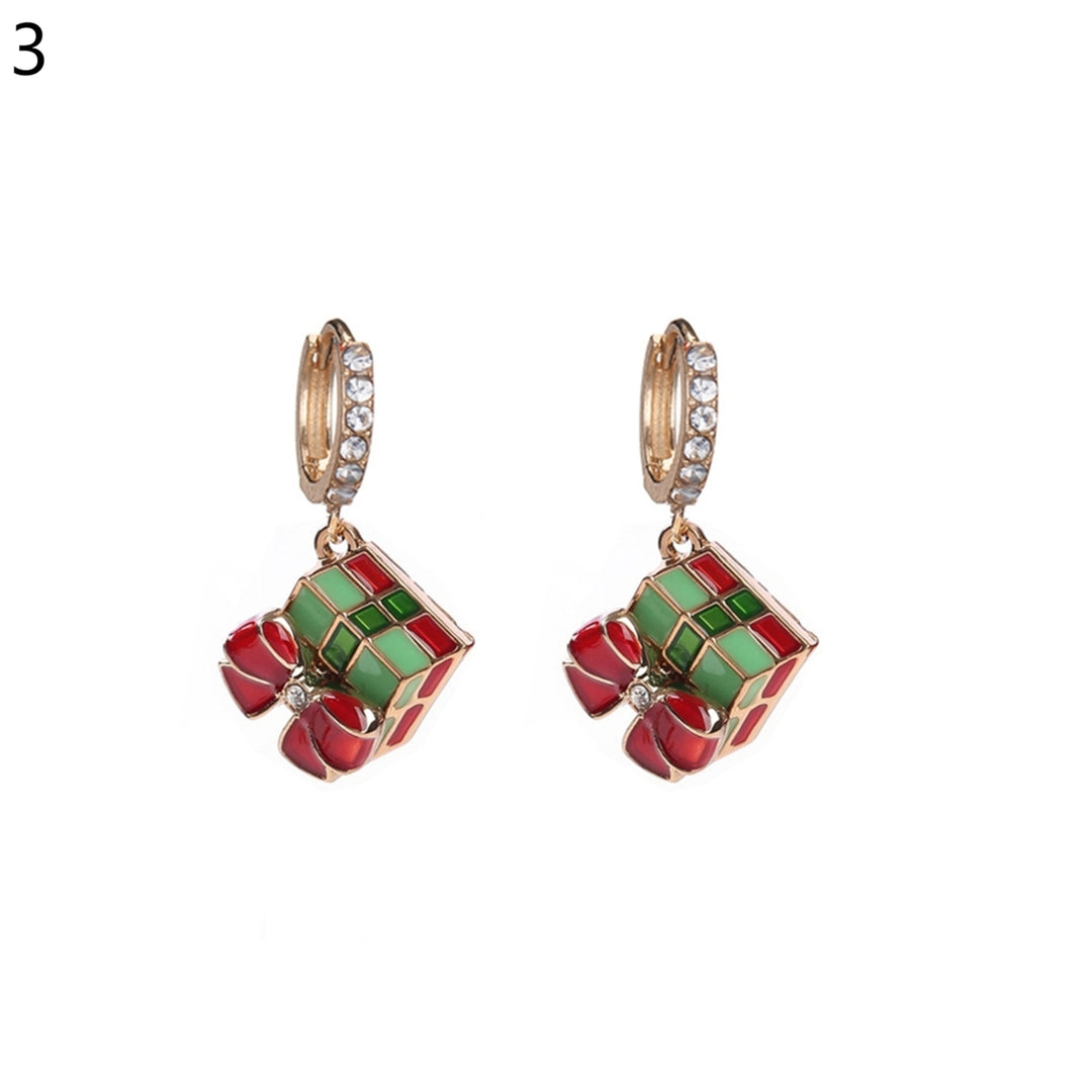 1 Pair Christmas Earrings Snowflake Cute Women Cartoon Crutch Pendant Dangle Earrings for Party Image 4