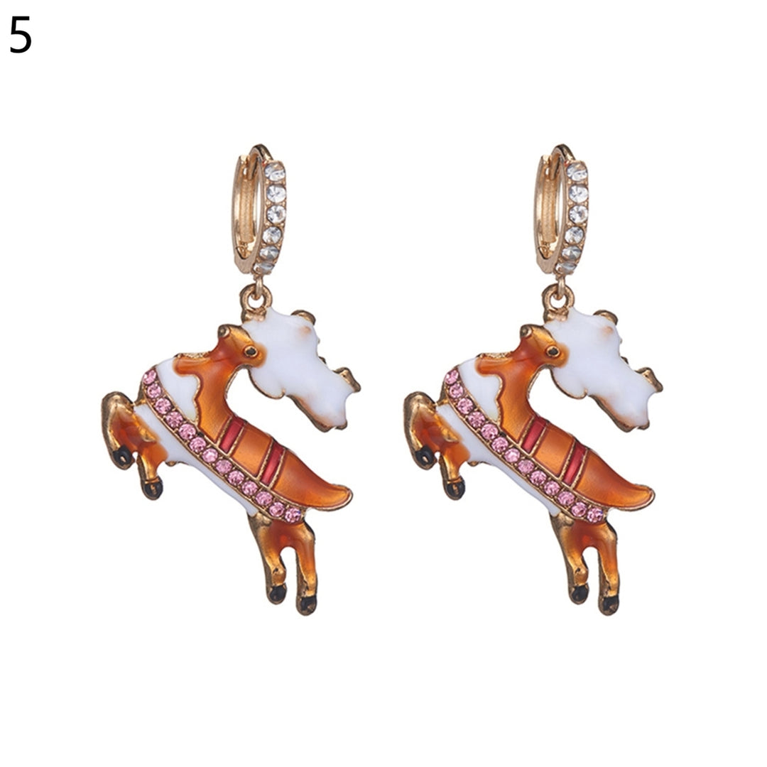 1 Pair Christmas Earrings Snowflake Cute Women Cartoon Crutch Pendant Dangle Earrings for Party Image 6
