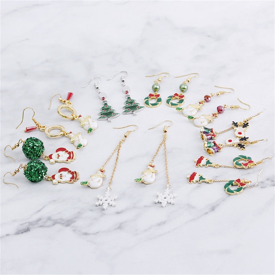 1 Pair Christmas Hook Earrings Wide Application Stylish Cute Christmas Dangle Hook Earring for Girls Image 1