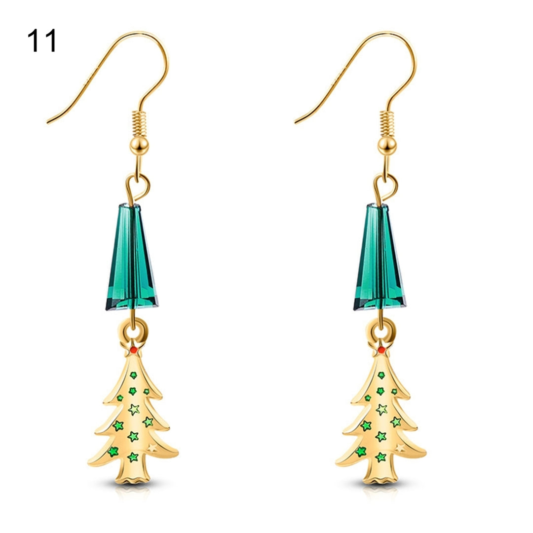 1 Pair Christmas Hook Earrings Wide Application Stylish Cute Christmas Dangle Hook Earring for Girls Image 3