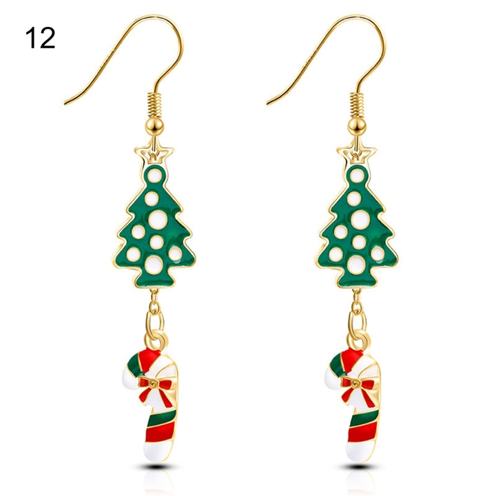 1 Pair Christmas Hook Earrings Wide Application Stylish Cute Christmas Dangle Hook Earring for Girls Image 4