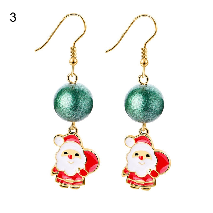 1 Pair Christmas Hook Earrings Wide Application Stylish Cute Christmas Dangle Hook Earring for Girls Image 8
