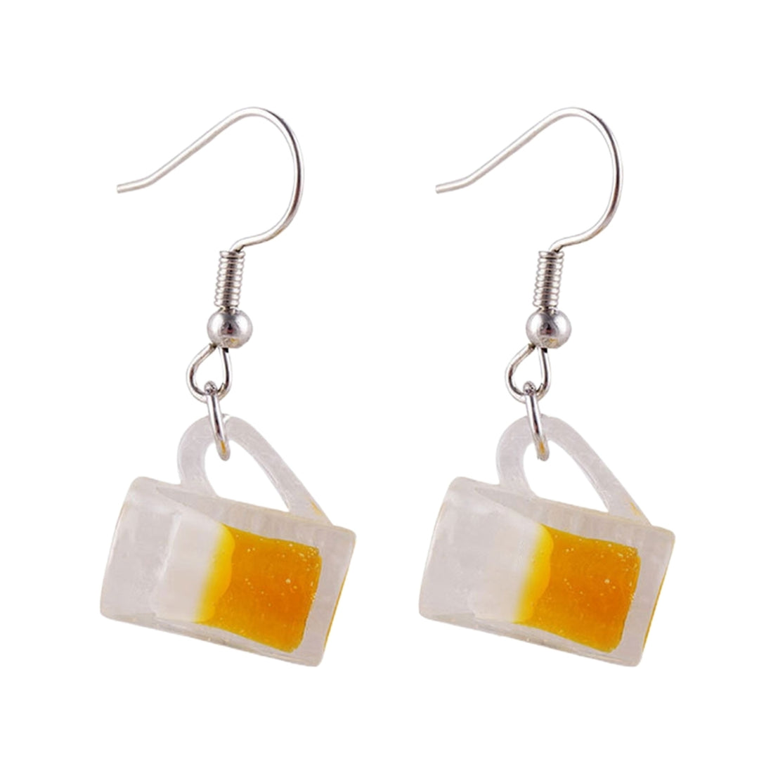 1 Pair Cute Vivid Drop Earrings Alloy Drink Bottle Pendant Clip Hook Earrings Fashion Jewelry Image 2