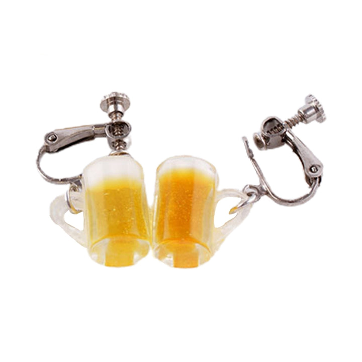 1 Pair Cute Vivid Drop Earrings Alloy Drink Bottle Pendant Clip Hook Earrings Fashion Jewelry Image 3
