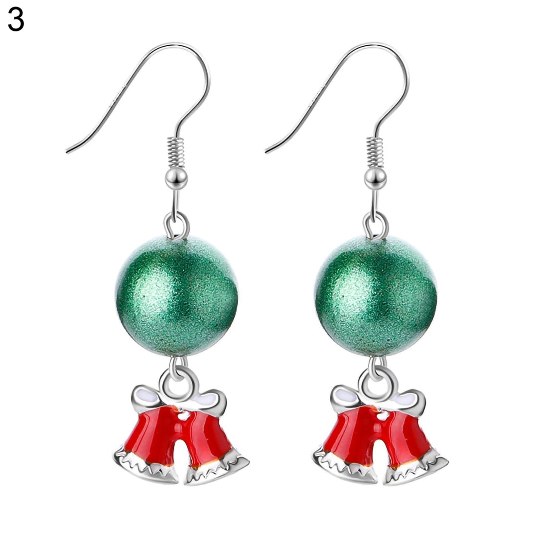 1 Pair Hook Earrings Santa Claus Cute Women Cartoon Animal Dangle Earrings for Christmas Image 4