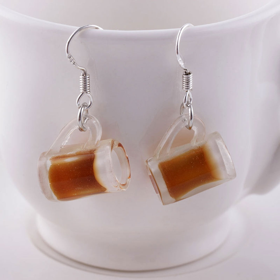 1 Pair Cute Vivid Drop Earrings Alloy Drink Bottle Pendant Clip Hook Earrings Fashion Jewelry Image 6