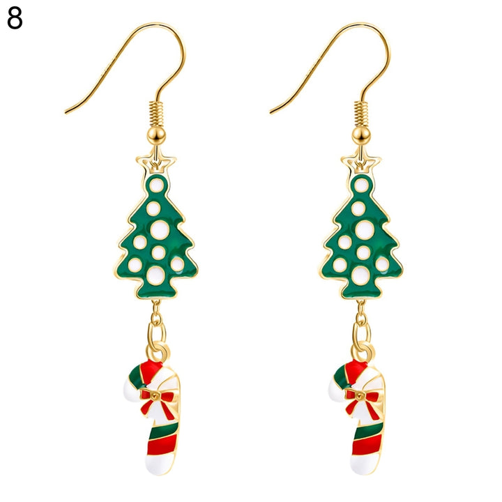 1 Pair Hook Earrings Santa Claus Cute Women Cartoon Animal Dangle Earrings for Christmas Image 9