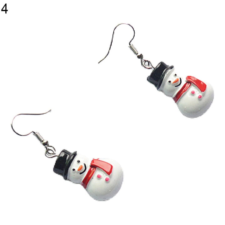 1 Pair Dangle Earrings Santa Claus Cute Women Cartoon Hat Pendant Hook Earrings for Christmas Image 7