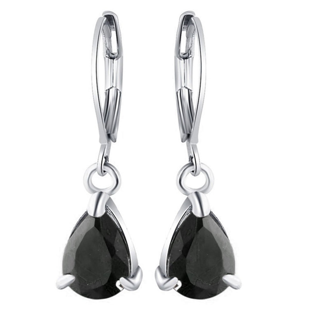 1 Pair Luxury Romantic Drop Earrings Alloy Faux Crystal Waterdrop Clip Earrings Party Jewelry Image 2