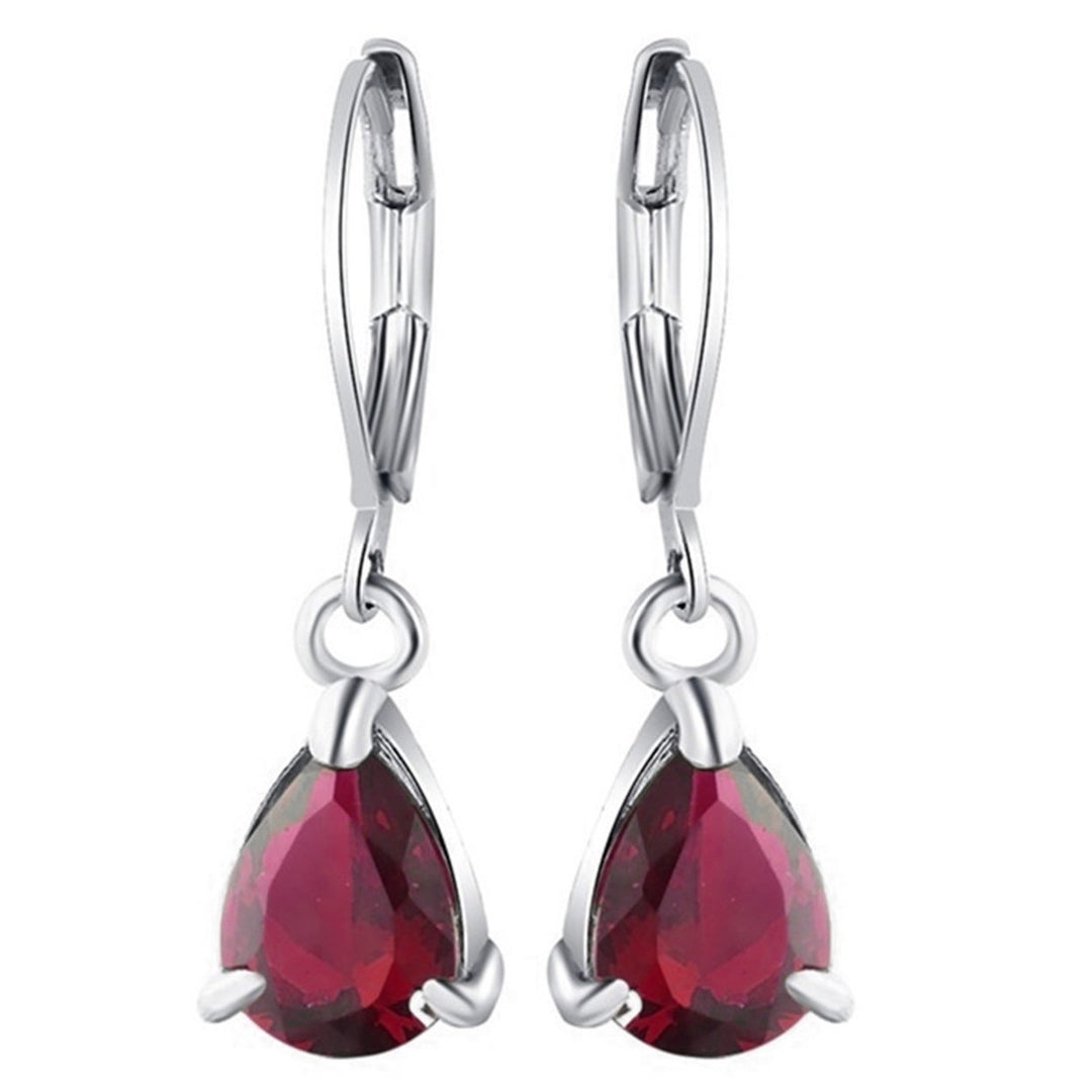 1 Pair Luxury Romantic Drop Earrings Alloy Faux Crystal Waterdrop Clip Earrings Party Jewelry Image 4