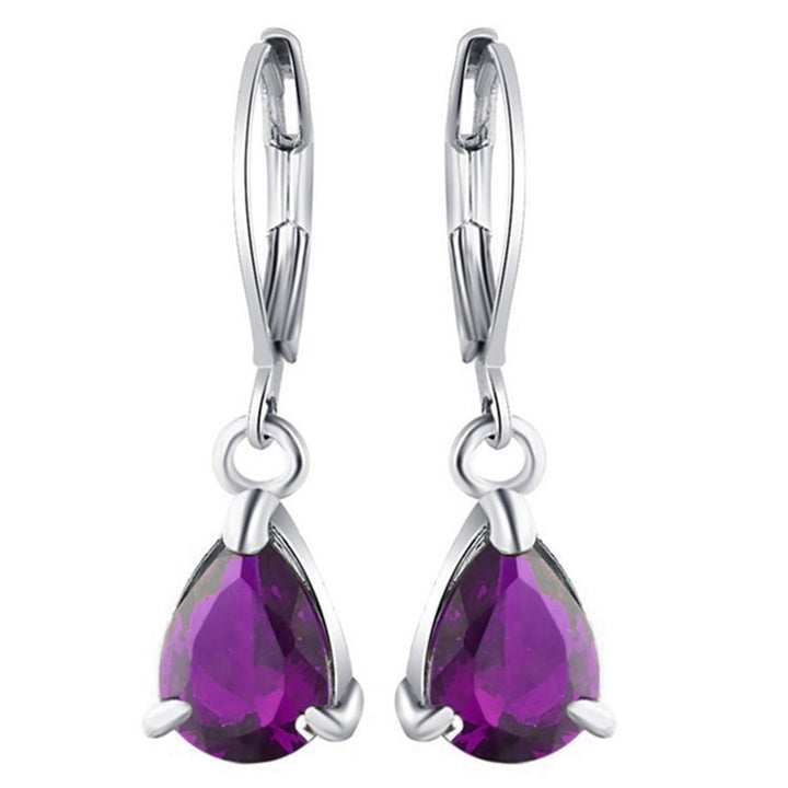 1 Pair Luxury Romantic Drop Earrings Alloy Faux Crystal Waterdrop Clip Earrings Party Jewelry Image 6