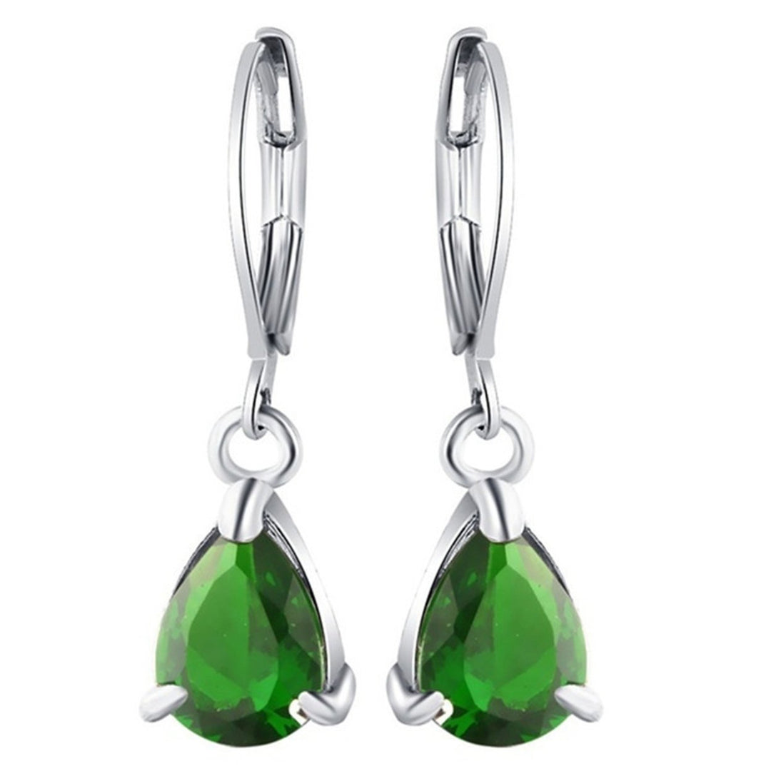 1 Pair Luxury Romantic Drop Earrings Alloy Faux Crystal Waterdrop Clip Earrings Party Jewelry Image 7