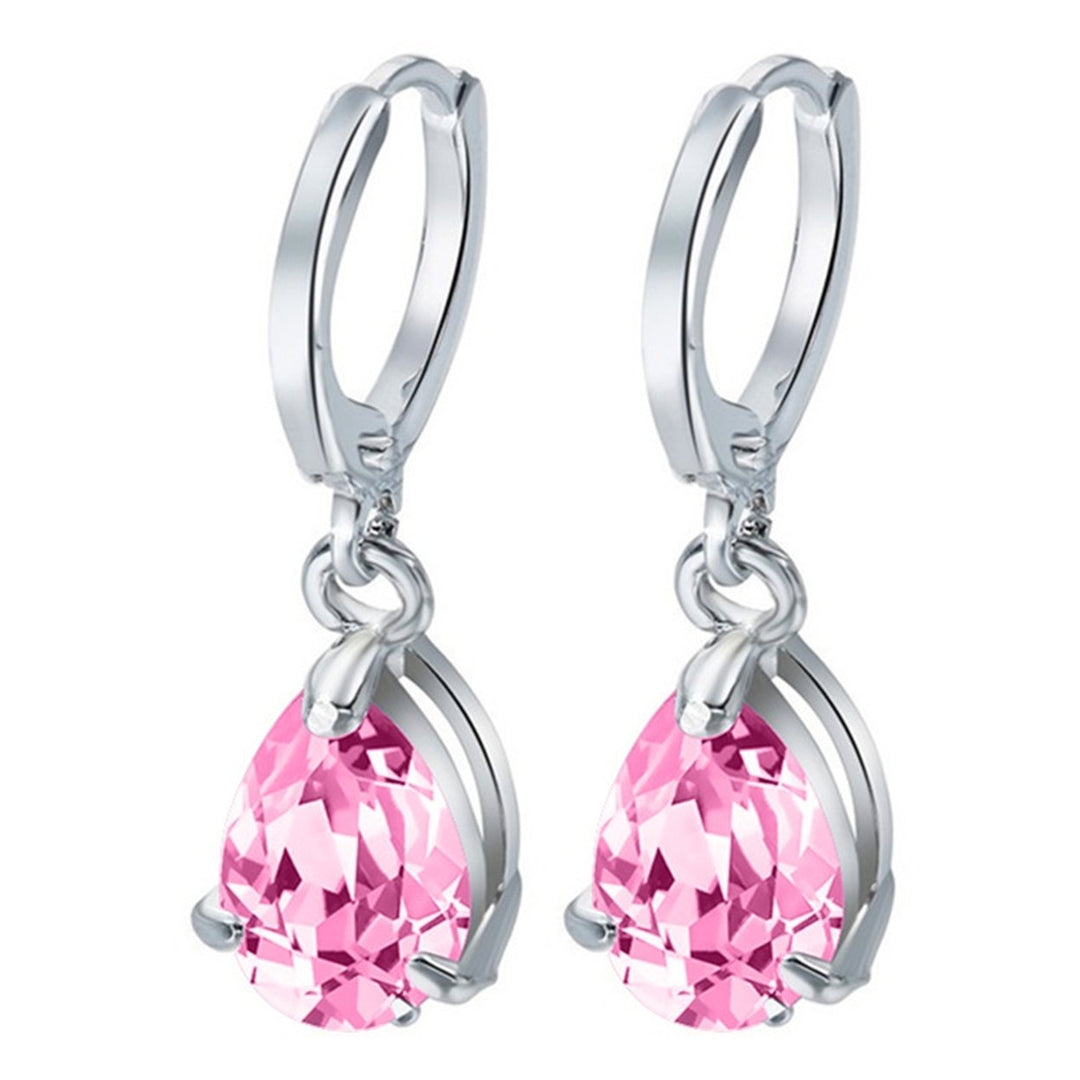 1 Pair Luxury Romantic Drop Earrings Alloy Faux Crystal Waterdrop Clip Earrings Party Jewelry Image 8