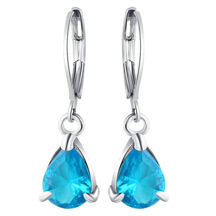 1 Pair Luxury Romantic Drop Earrings Alloy Faux Crystal Waterdrop Clip Earrings Party Jewelry Image 9