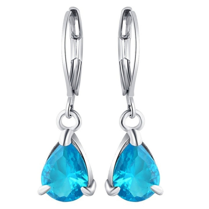 1 Pair Luxury Romantic Drop Earrings Alloy Faux Crystal Waterdrop Clip Earrings Party Jewelry Image 1