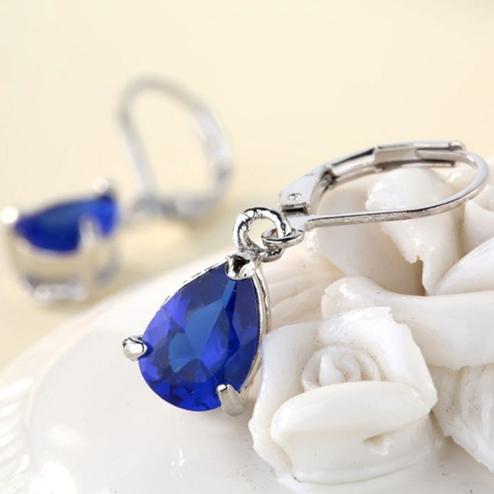 1 Pair Luxury Romantic Drop Earrings Alloy Faux Crystal Waterdrop Clip Earrings Party Jewelry Image 11
