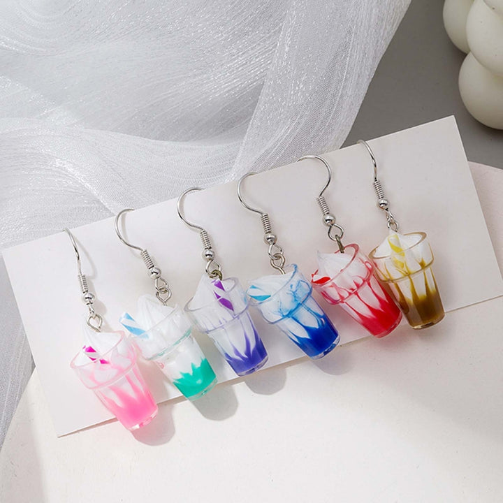 1 Pair Dangle Earrings Ice Cream Cup Decoration Jewelry Korean Style Delicate Hook Earrings for Daily Wear Image 10