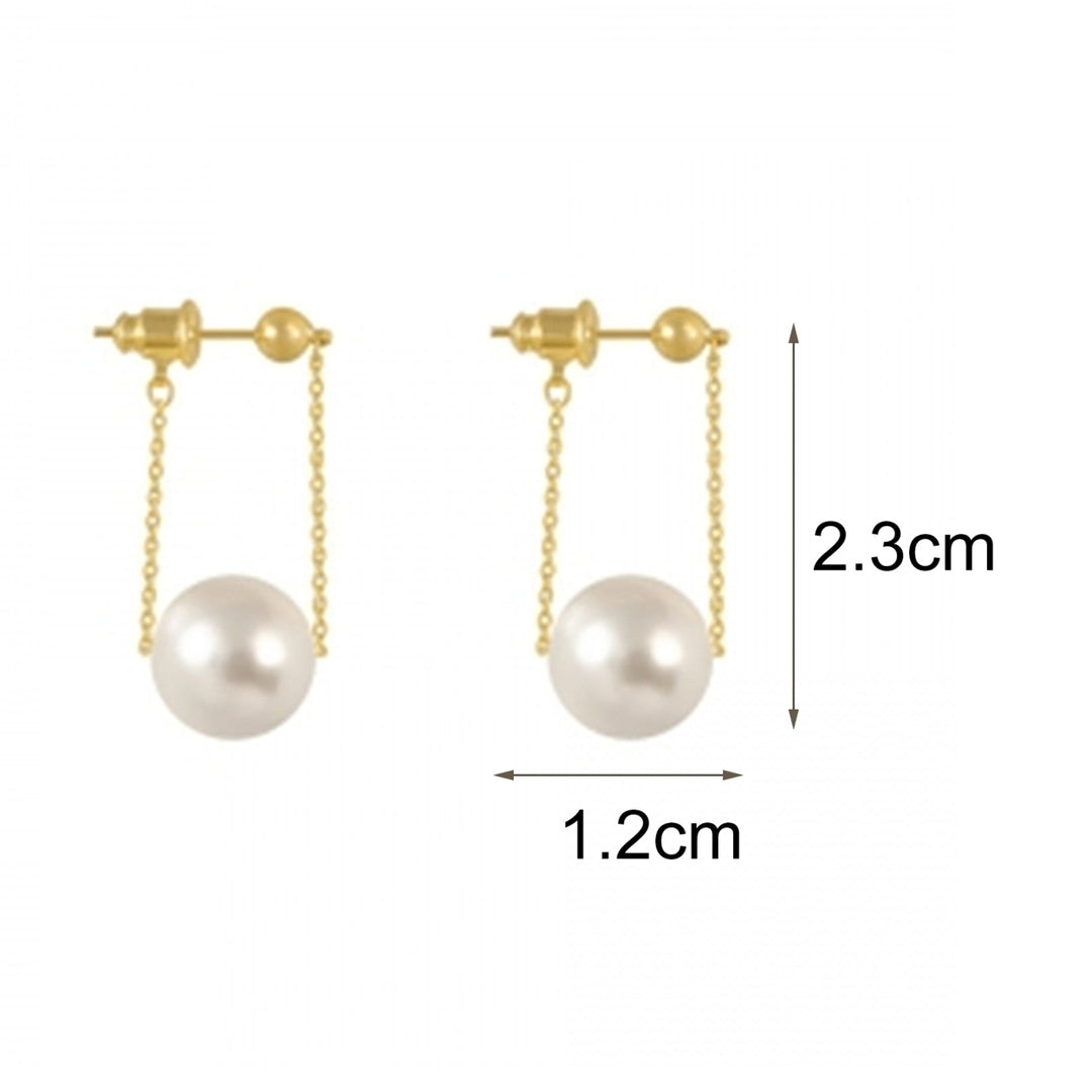 1 Pair Piercing Bright Color Women Earrings Alloy Simple Faux Pearl Pendant Wedding Earrings Jewelry Accessory Image 4