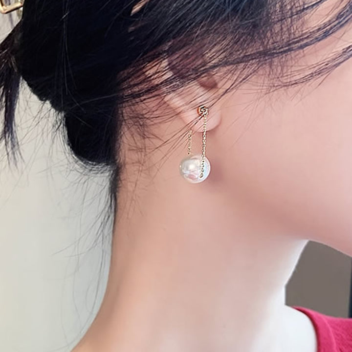 1 Pair Piercing Bright Color Women Earrings Alloy Simple Faux Pearl Pendant Wedding Earrings Jewelry Accessory Image 7