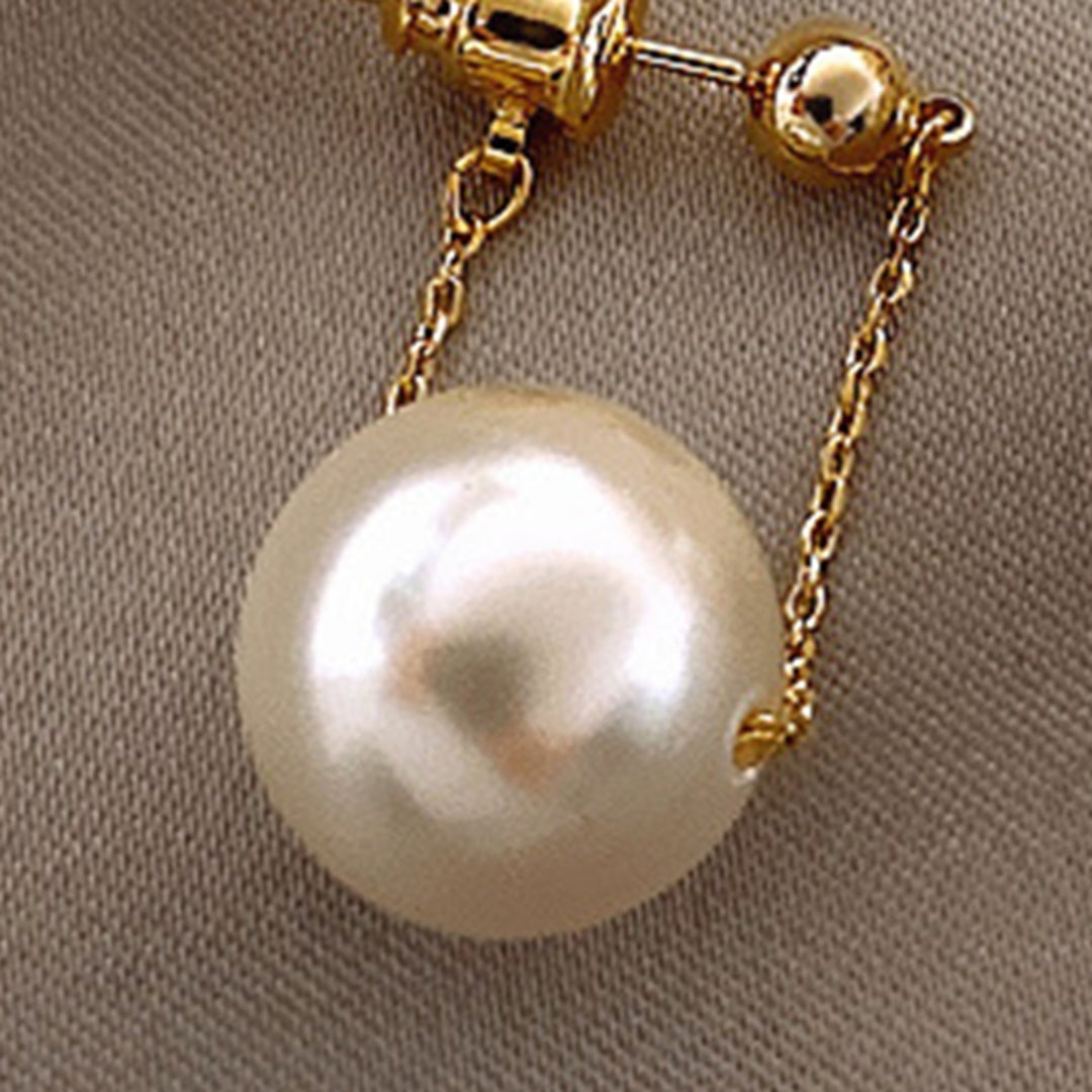 1 Pair Piercing Bright Color Women Earrings Alloy Simple Faux Pearl Pendant Wedding Earrings Jewelry Accessory Image 12