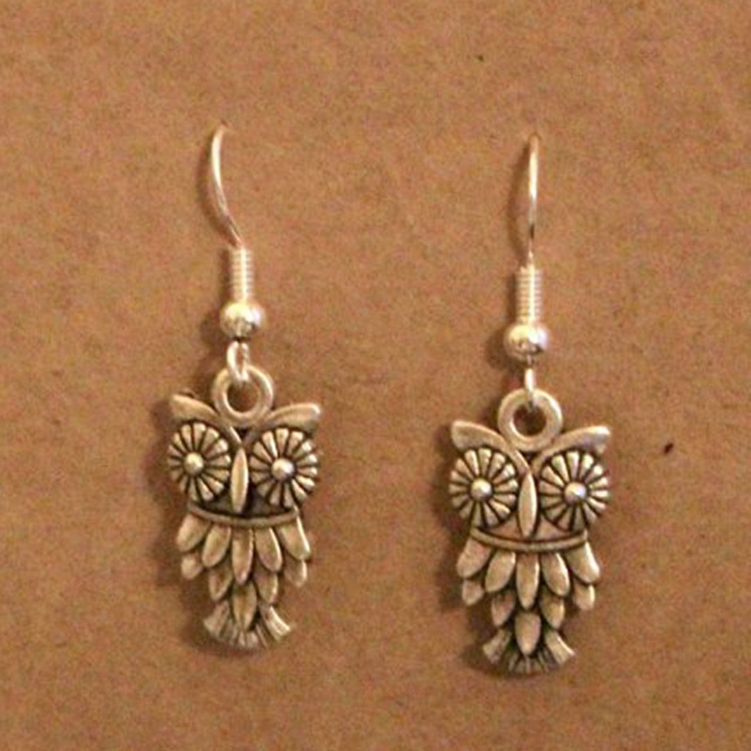 1 Pair Piercing Compact Women Earrings Zinc Alloy Owl Shape Bohemian Hook Earrings Jewelry Accessories Image 4