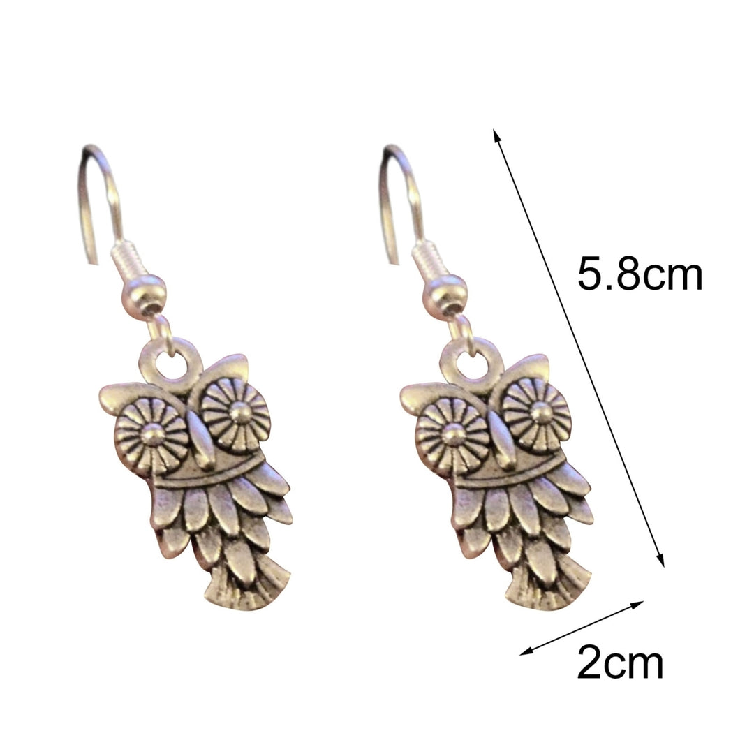 1 Pair Piercing Compact Women Earrings Zinc Alloy Owl Shape Bohemian Hook Earrings Jewelry Accessories Image 4