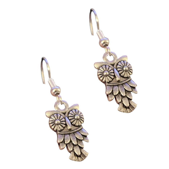 1 Pair Piercing Compact Women Earrings Zinc Alloy Owl Shape Bohemian Hook Earrings Jewelry Accessories Image 12