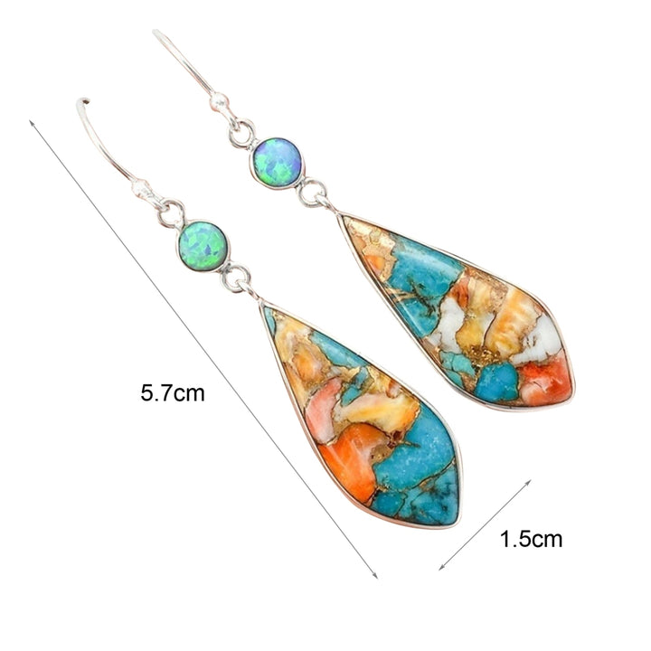 1 Pair Glossy Retro Style Women Dangle Earrings Trendy Beautiful Metal Drop Earrings for Lady Image 4