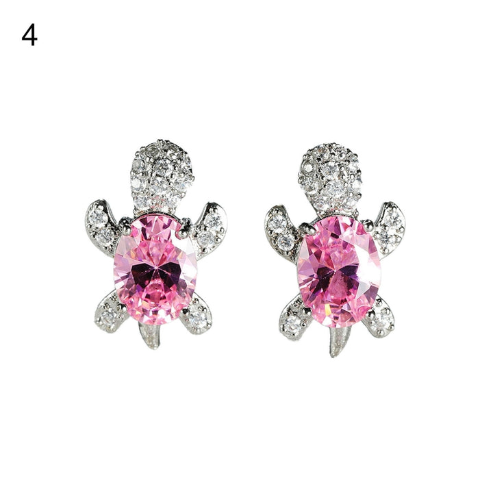 1 Pair Women Stud Earrings Turtle Shape Rhinestones Jewelry Cute Long Lasting Ear Studs for Daily Wear Image 11