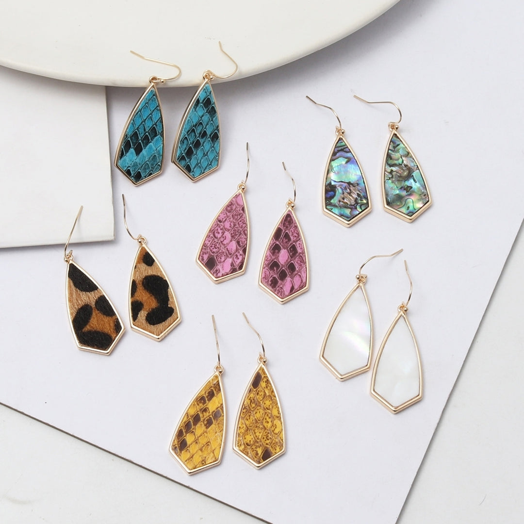 1 Pair Drop Earrings Simple Delicate Alloy Leopard Print Geometric Women Hook Earrings for Dating Image 8