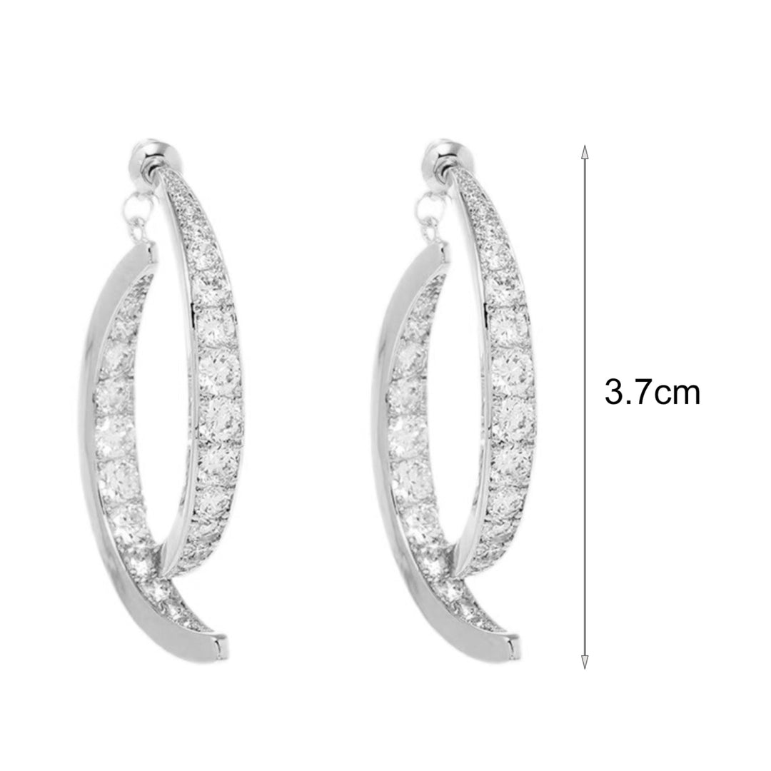 1 Pair Dangle Earrings Cross Curved Jewelry Lightweight Sparkling Ear Cuffs for Banquet Image 4