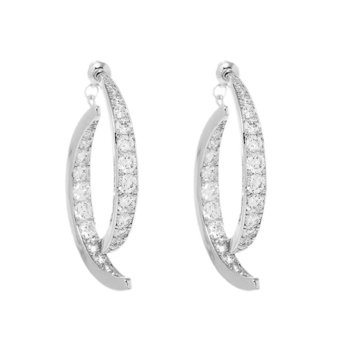 1 Pair Dangle Earrings Cross Curved Jewelry Lightweight Sparkling Ear Cuffs for Banquet Image 1