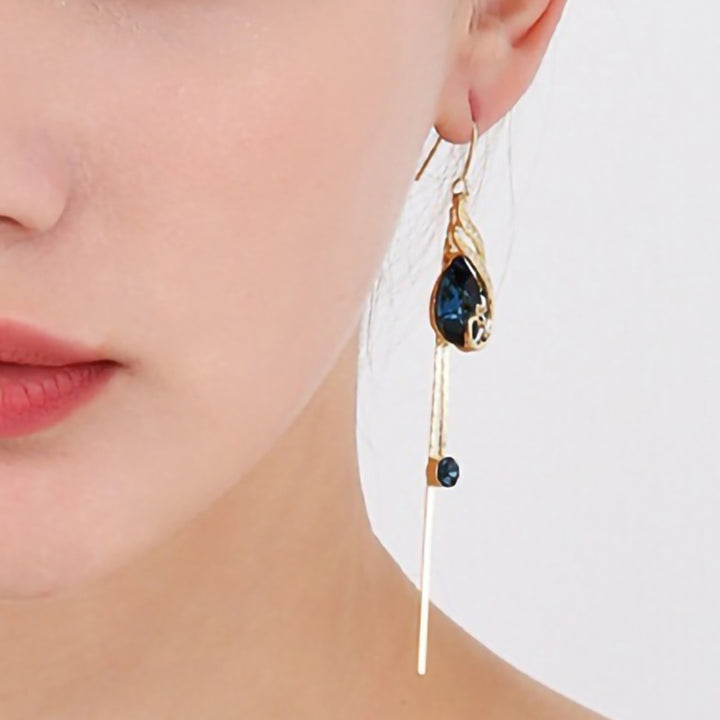 1 Pair Dangle Earrings Shiny Delicate Fashion Jewelry Peacock Shape Linear Earrings for Dating Image 6