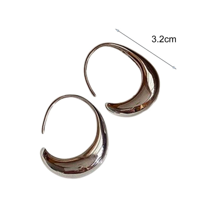 1 Pair Hoop Earrings Geometric Arc Simple Lightweight Exquisite Chic Earrings for Minimalist Image 4