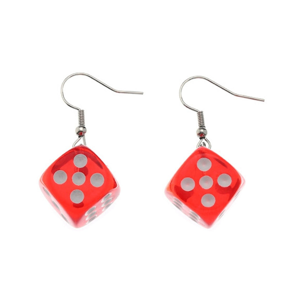 1 Pair Dangle Earrings Colored Dice Bright Color Jewelry Funny Exquisite Hook Earrings for Daily Wear Image 2