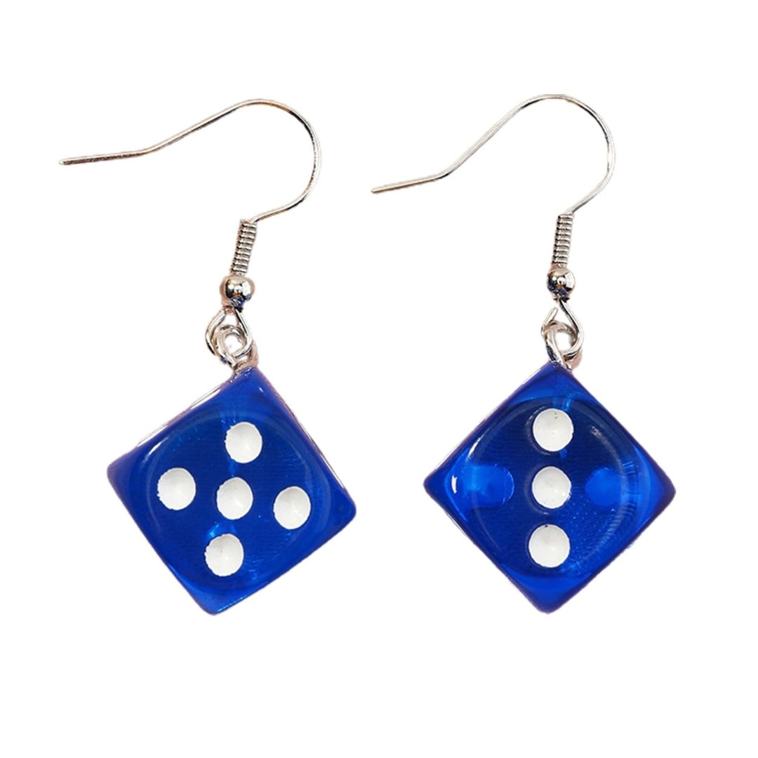 1 Pair Dangle Earrings Colored Dice Bright Color Jewelry Funny Exquisite Hook Earrings for Daily Wear Image 3